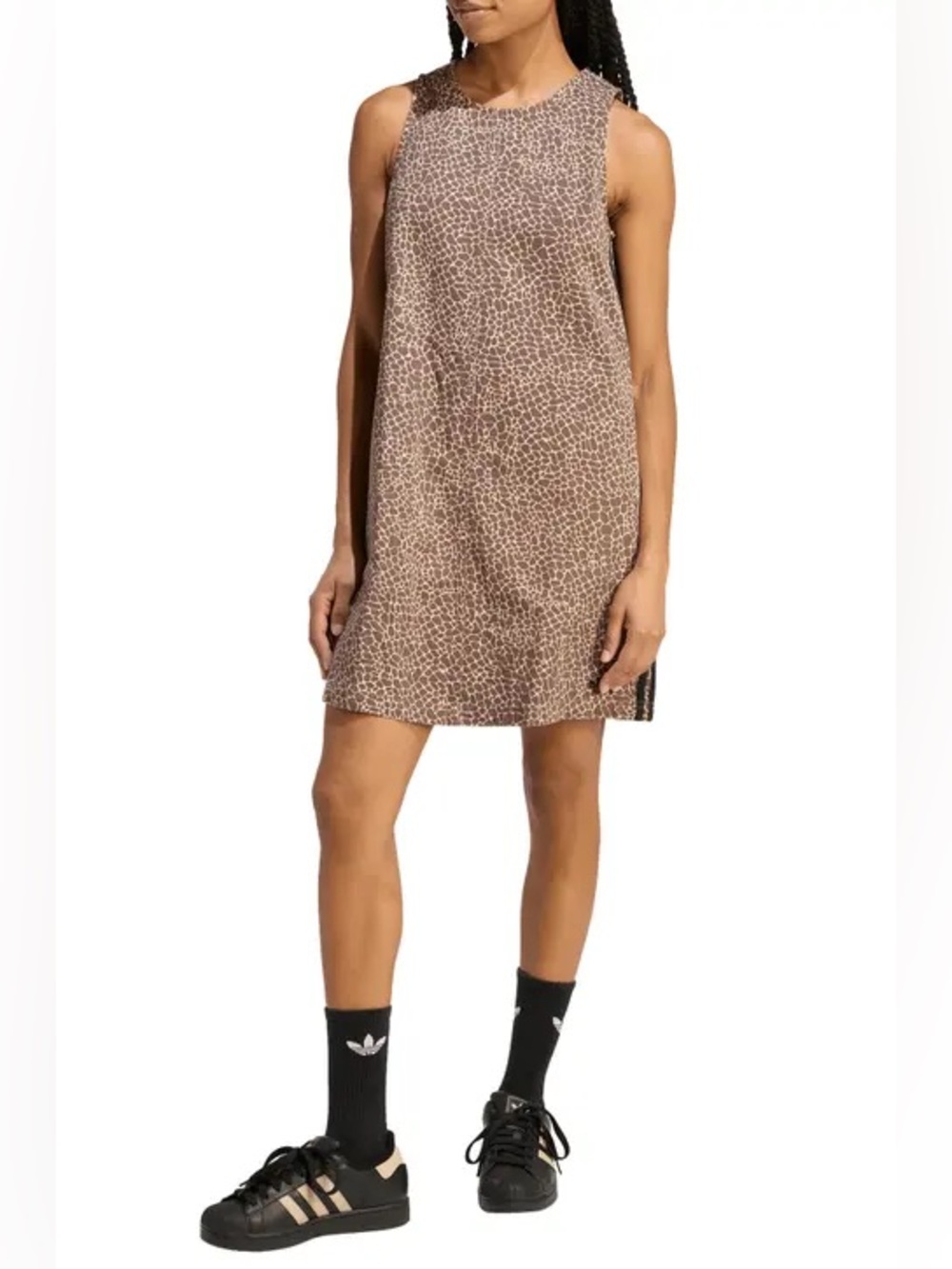 Adidas Women’s Sleeveless Brown Animal Print Dress
